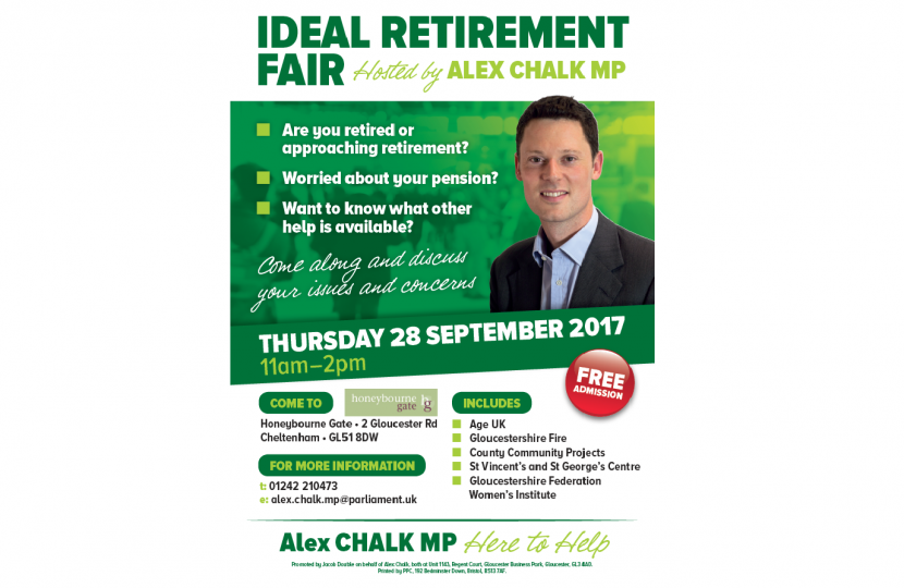 Alex Chalk hosts inaugural Cheltenham Ideal Retirement Fair